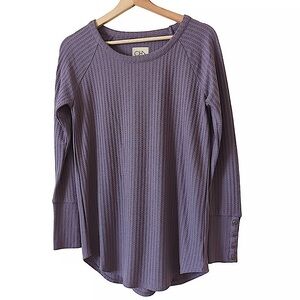 Chaser Knit Textured Purple Long Sleeve Top